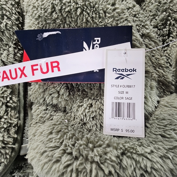 NWT Reebok Women's Olive Green Sherpa Fleece size Medium super soft - Picture 5 of 5